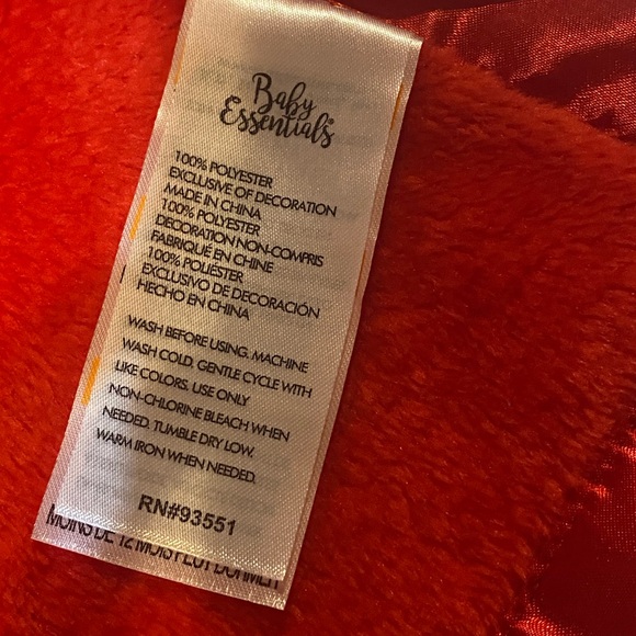 Baby Essentials Christmas Fleece Red  Blanket 35”29” Santa and Reindeer - Picture 8 of 11